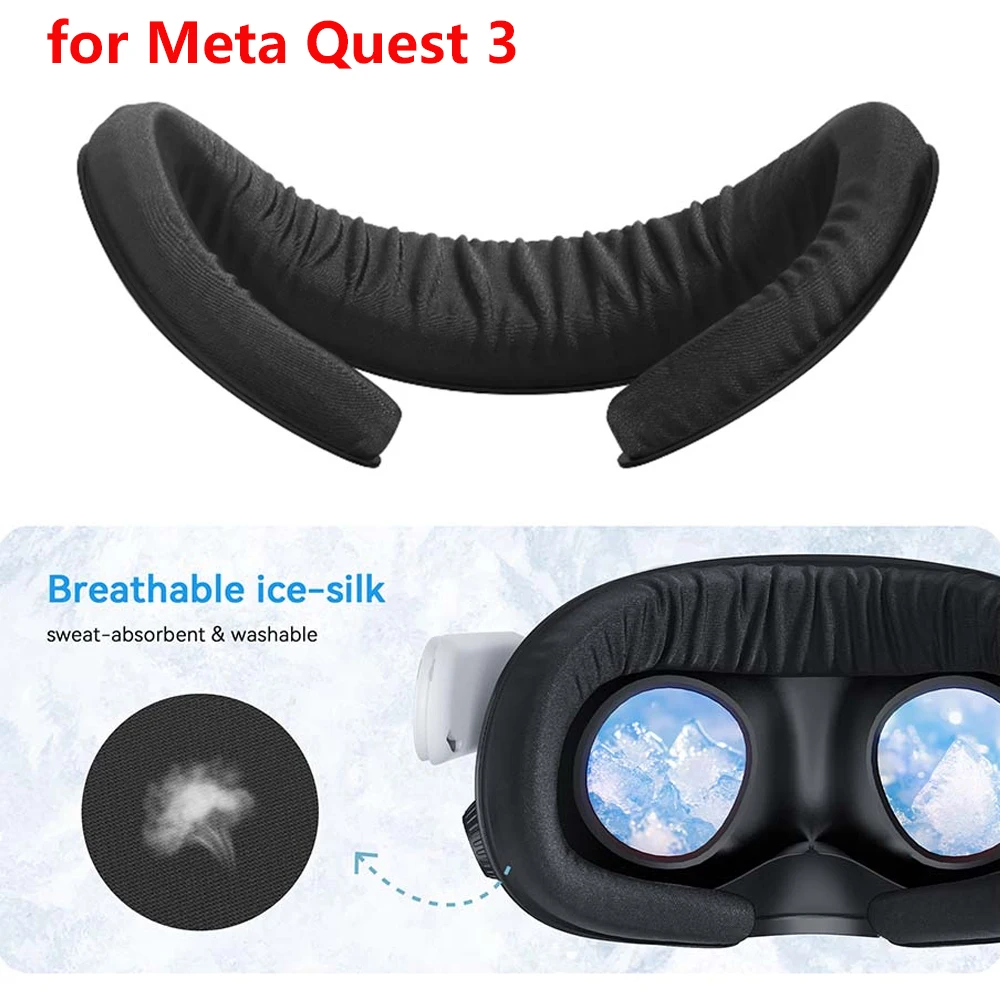 

For AMVR Breathable Ice Silk Pad for Meta Quest 3 Facial Interface Face Mask Cover Comfortable Cooling Pad VR Accessories