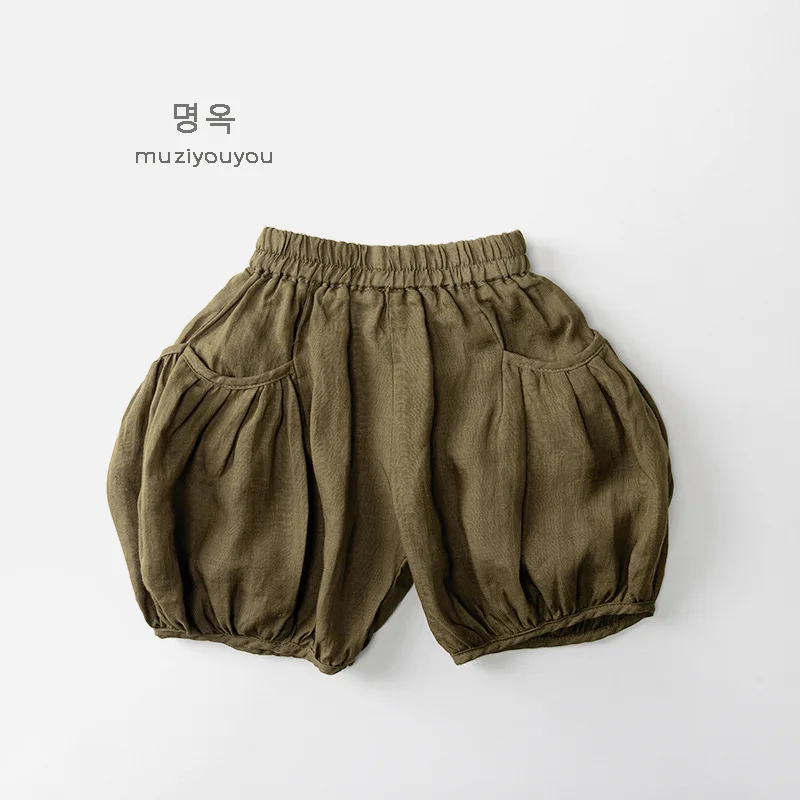 

2025 Summer New Children Casual Shorts Thin Cotton Boys Girls Versatile Breathable Middle Pants Baby Loose Shorts Kids Clothes