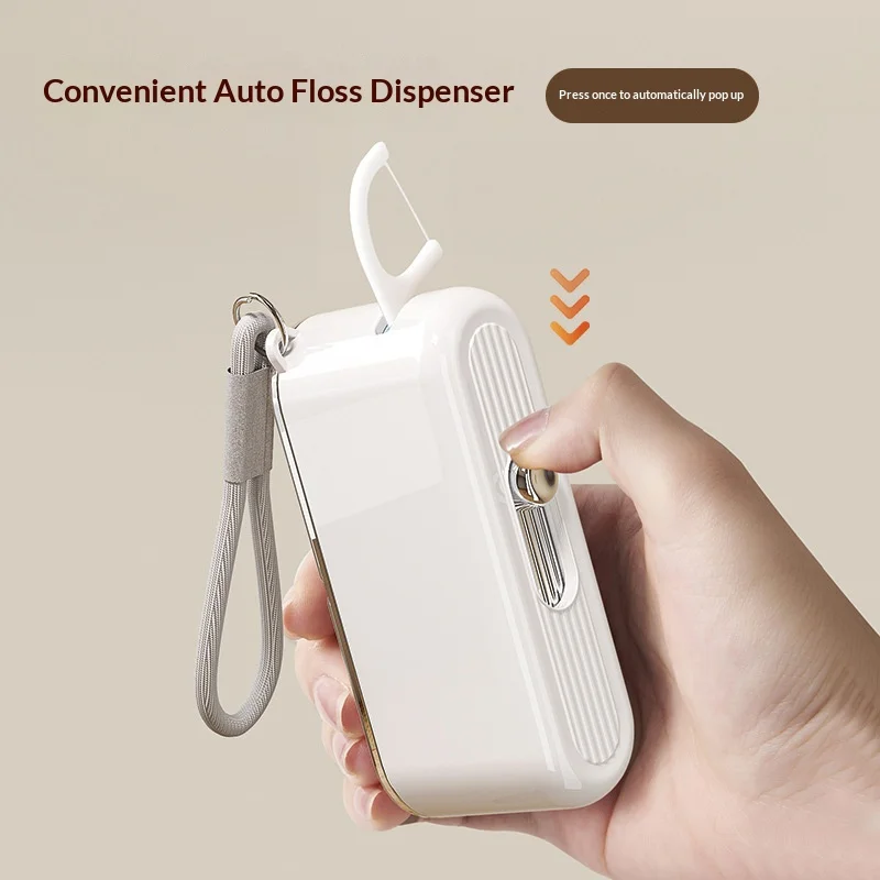 Автоматическая всплывающая портативная мини-нитка для зубочисток с ультратонкими палочками для зубной нити и футляром для хранения