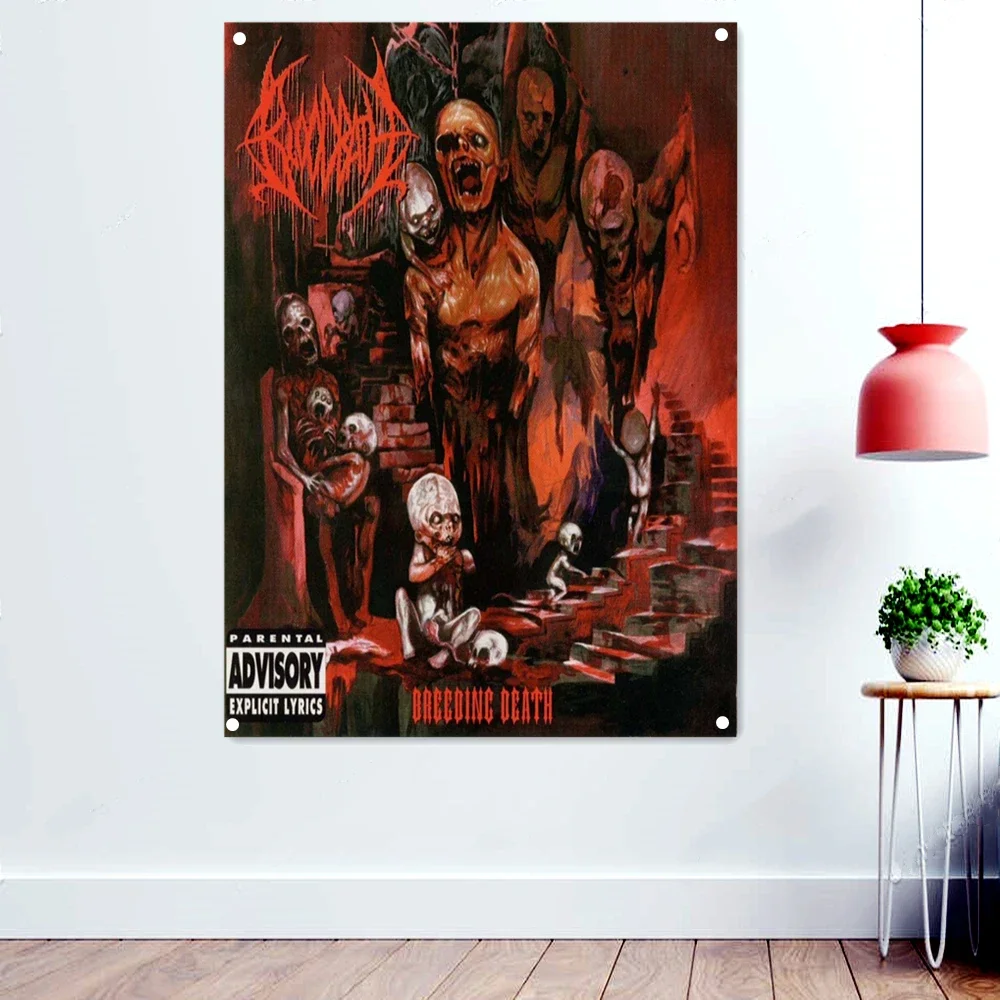 Cannibal Corpse Dark Metal Band Artwork Banners Wall Sticker Scary Bloody Skull Background Wallpaper Rock Music Flags Posters