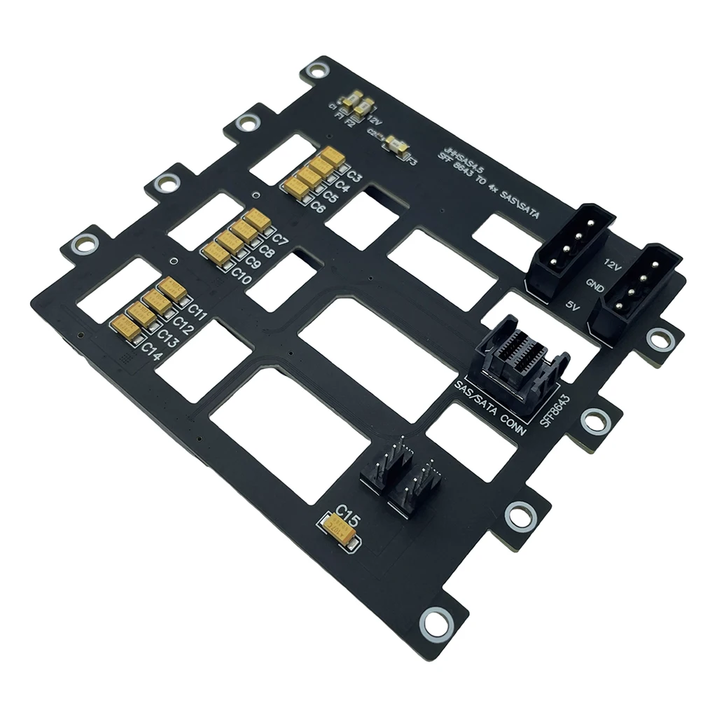 Dual/Triple/4/5-Bay SATA Festplatten-Backplane NAS-Gehäuse Adapterplatte SATA 6G Großes 4D-Netzteil Speicher-Server-Backplane – Detail 16