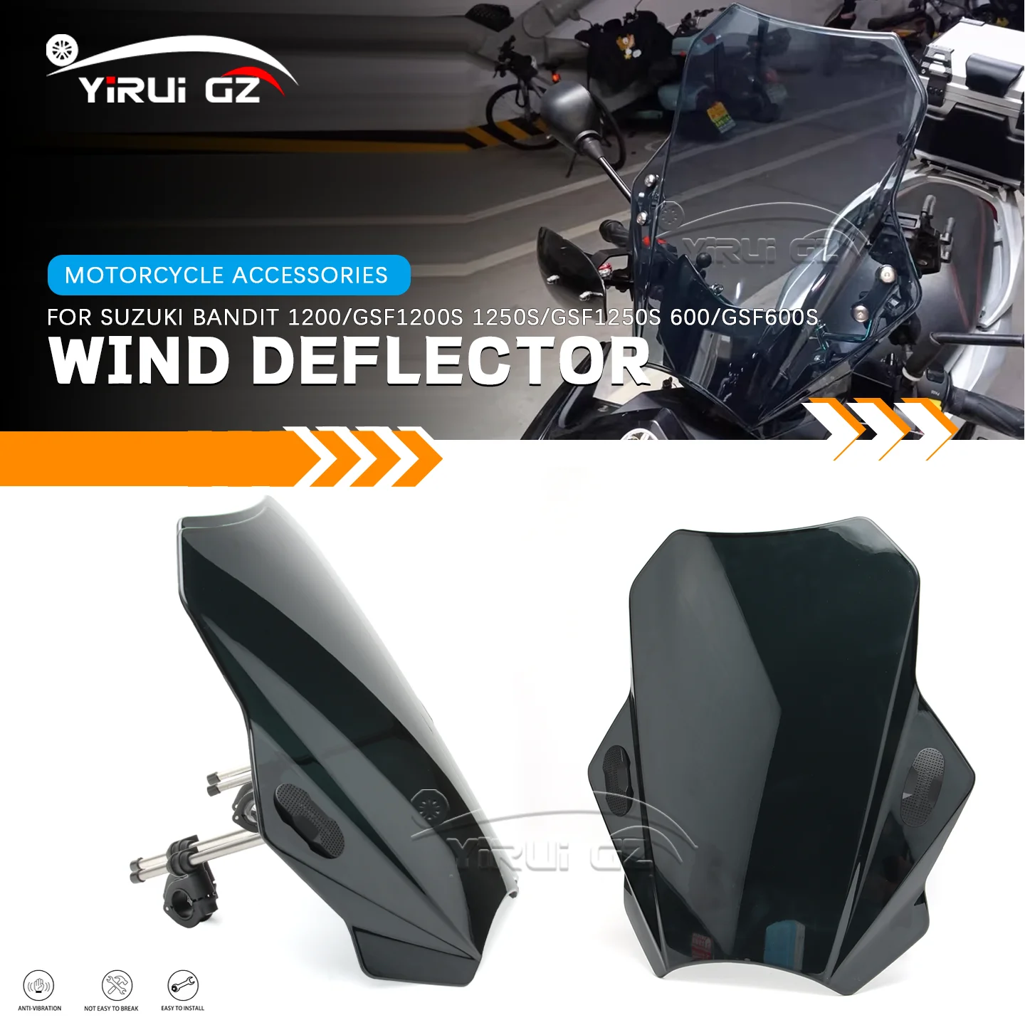 For Suzuki B-King GSX1300BK Front Motorcycle Windscreen Windshield Bandit 1200 / GSF1200S Screen Wind Shield Deflector Protector