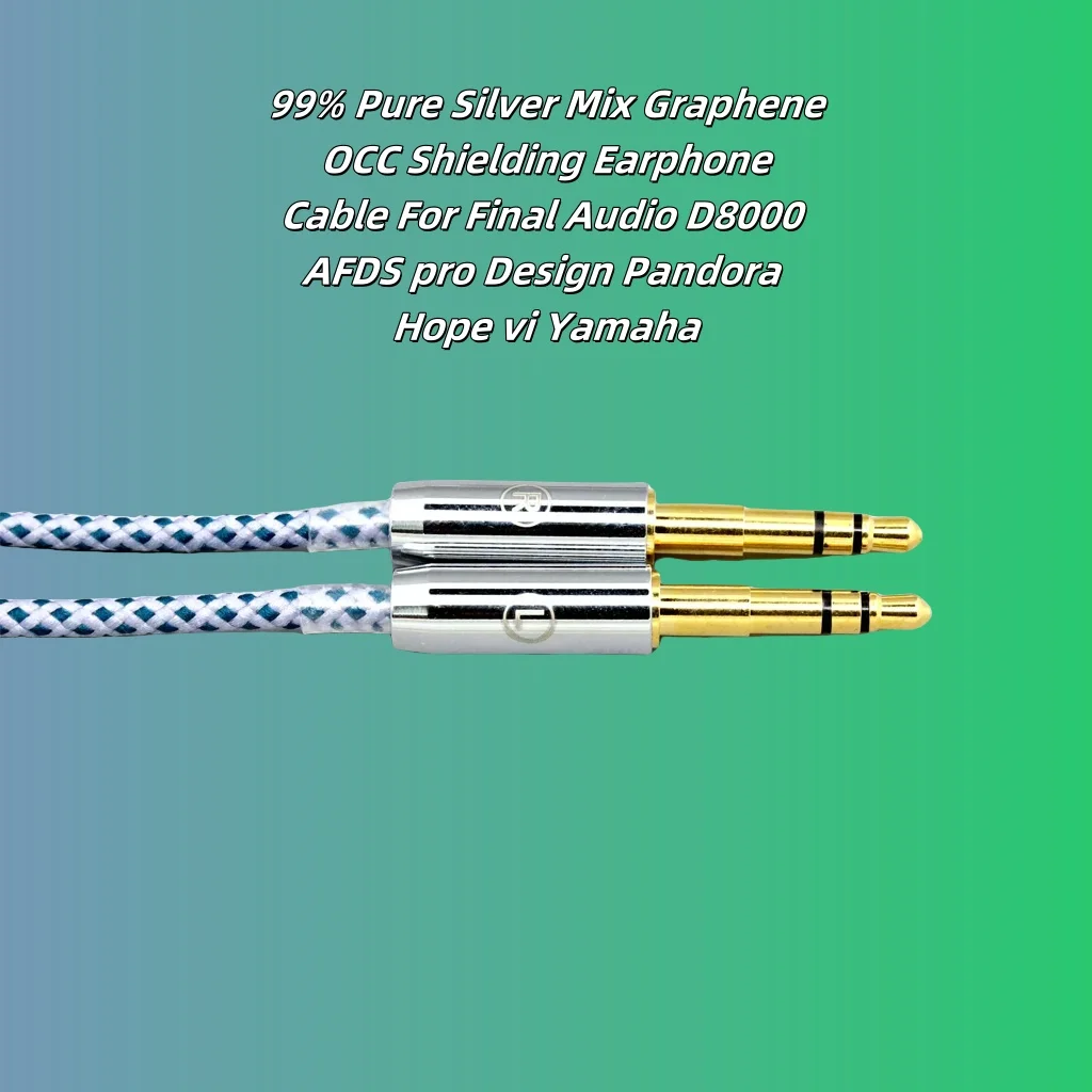 Cable de auriculares con blindaje OCC de grafeno, mezcla de plata pura 99%, para Audio Final D8000 AFDS pro Design Pandora Hope vi Yamaha 8642