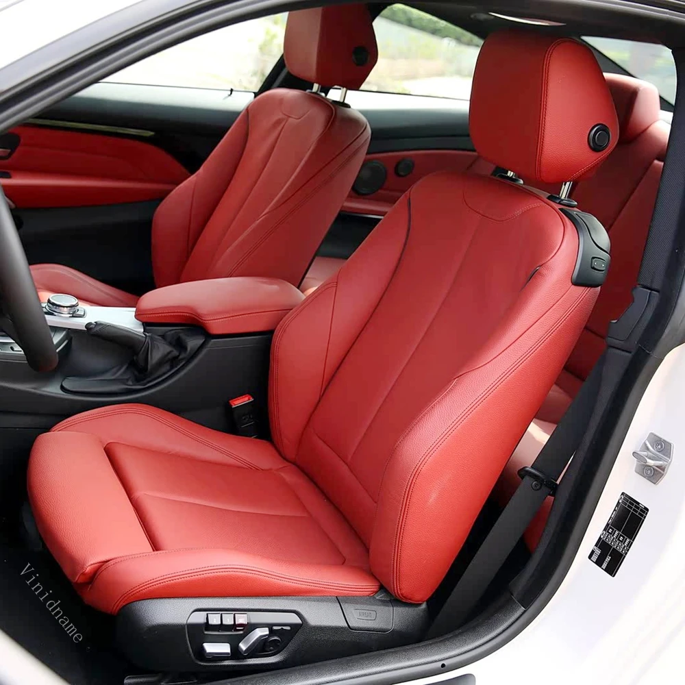 

For BMW 4 Series 2-door Coupe F32 2013 2014 2015 2016 2017 2018 2019 2020 Nappa Leather Custom Car Seat Covers for 2 Front Seats