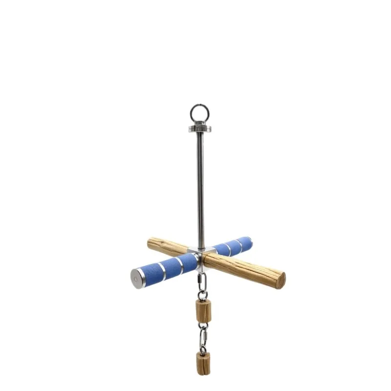 Wild Pear Wood Rotating Windmill Perch Parrot Chew Toy Grinding Claw Stand Bar For Bird Entertainment