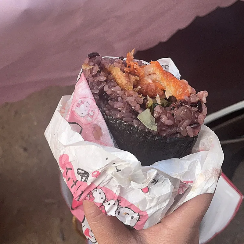 100pcs Sanrio Hello Kitty Hamburg Paper Cute Cake Chicken Roll Sushi Sandwich Wrapping Paper Disposable Oil Proof Dish Pad Paper