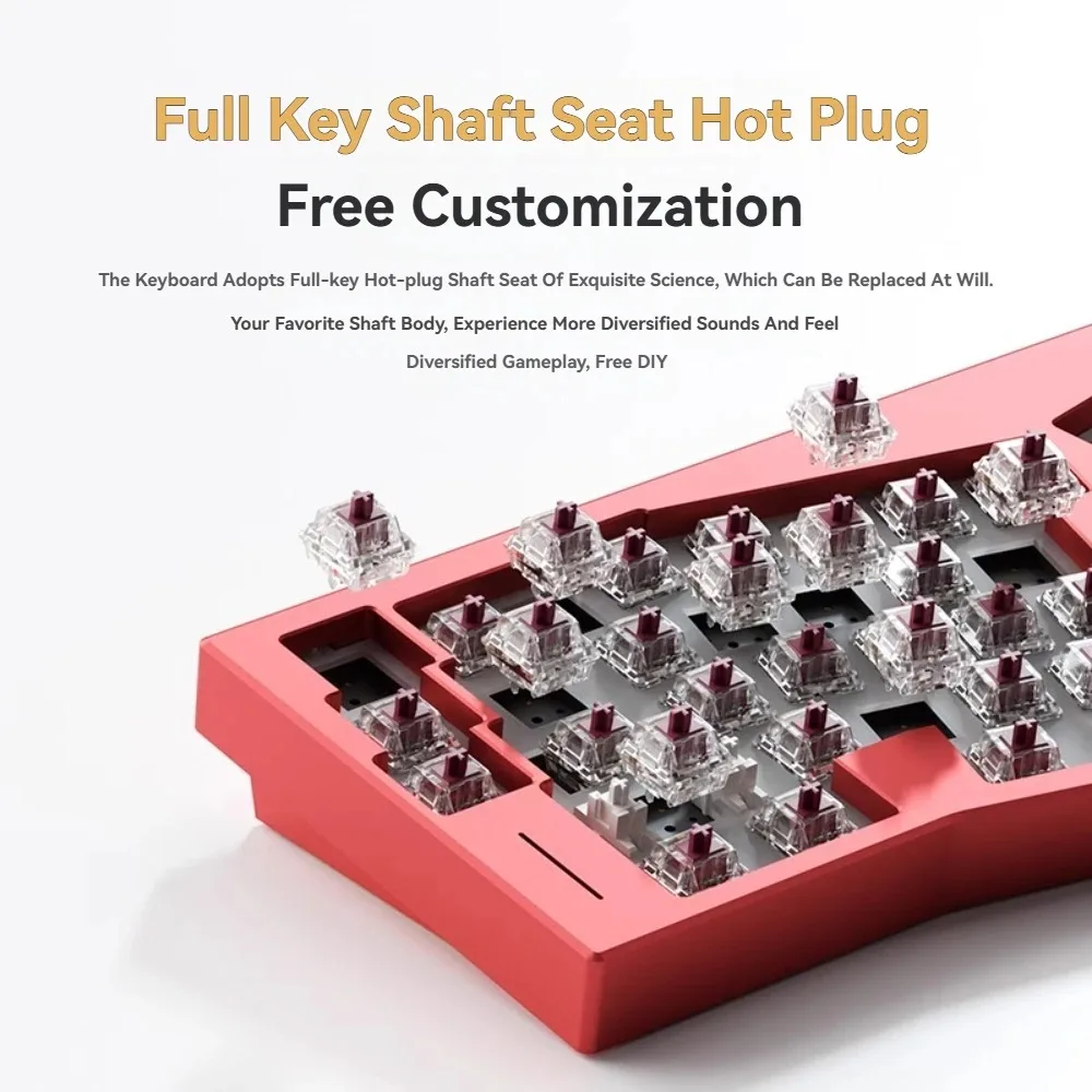 WEIKAV RECORD Alice Mechanical Keyboard Kit Wireless Tri-mode RGB GASKET Hot Swap Custom CNC Aluminum Office Gaming Keyboard QMK