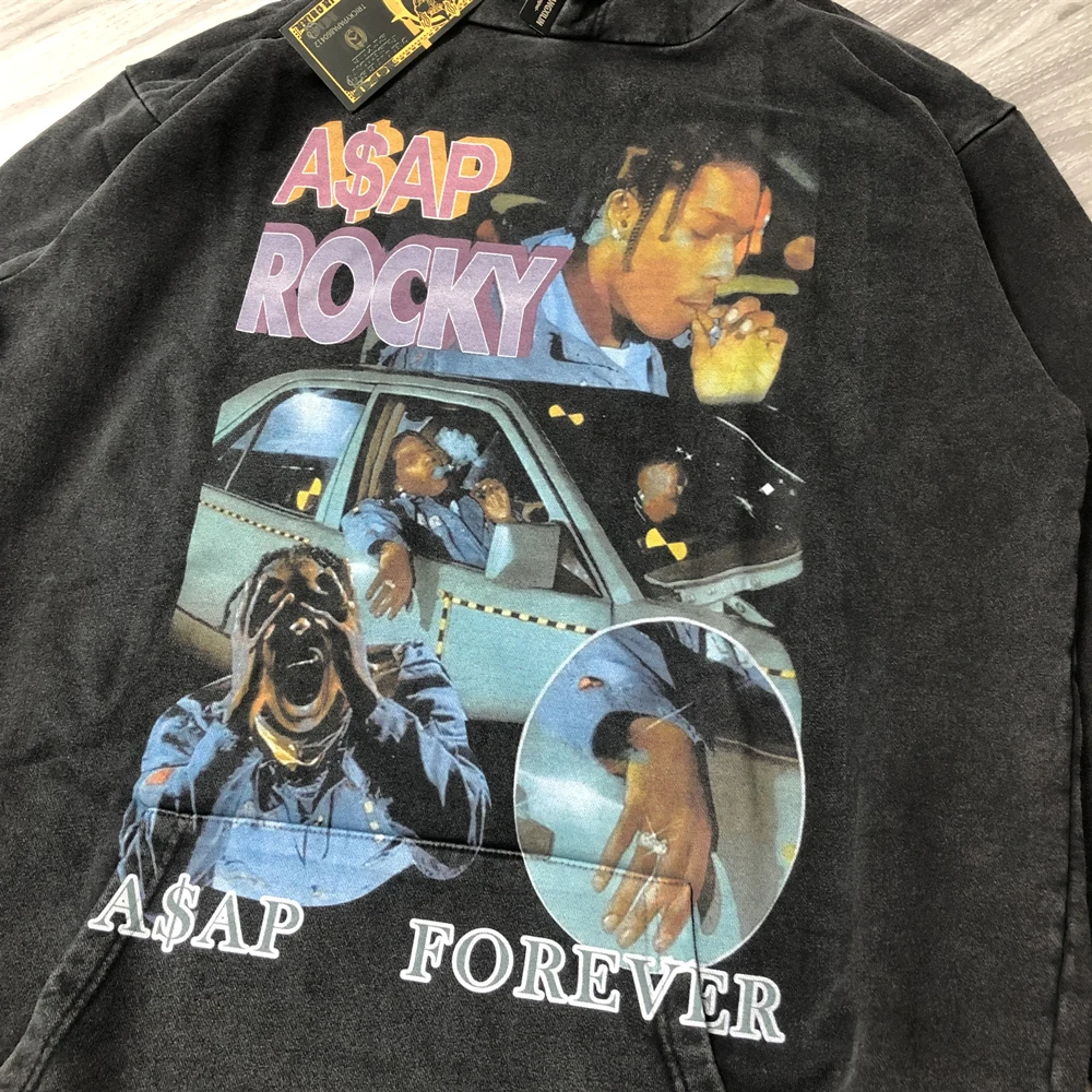 Frog Drif Streetwear Vintage Clothing Hip Hop Rap Kanye Printed Fashion Loose Oversized Tops Sweatshirt Pullover Hoodies For Men