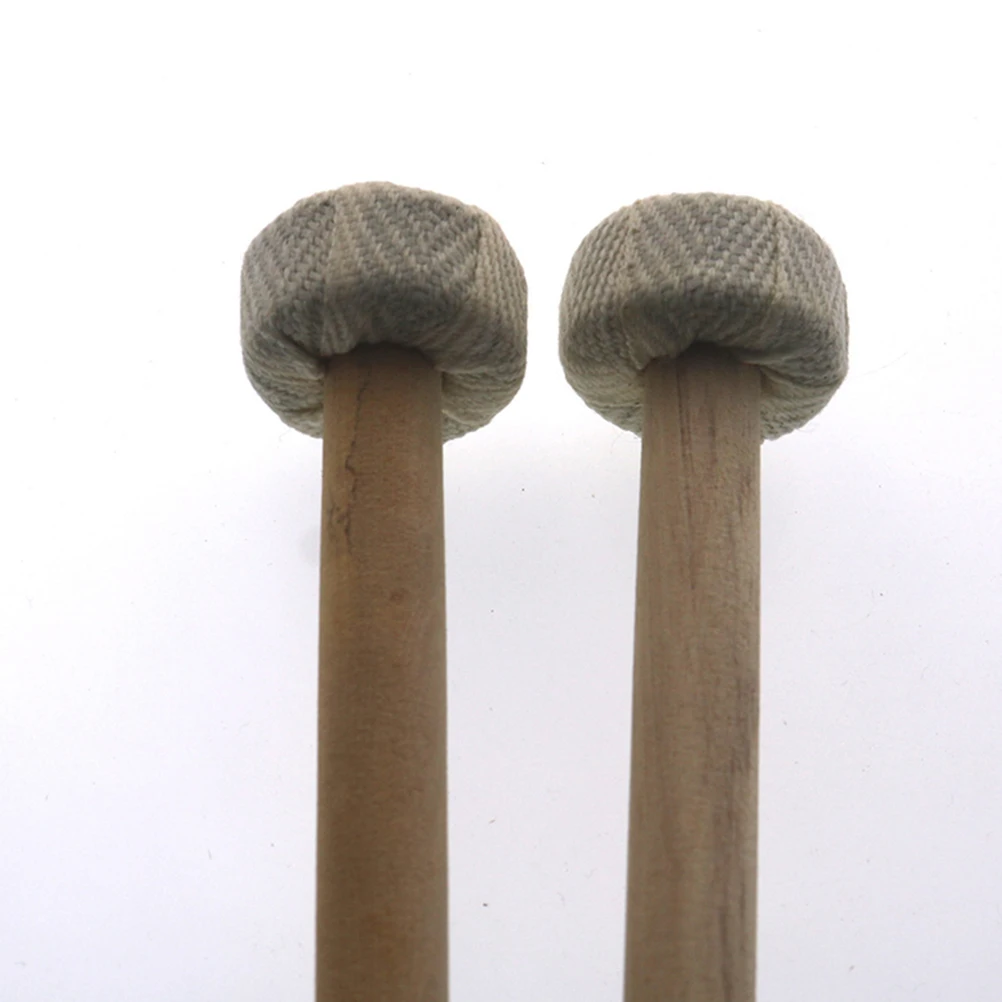 

6 Pcs Gong Mallets Drumsticks Wooden H Cotton Heads Small Size Accessories Percussion Instruments Music Practice Performance