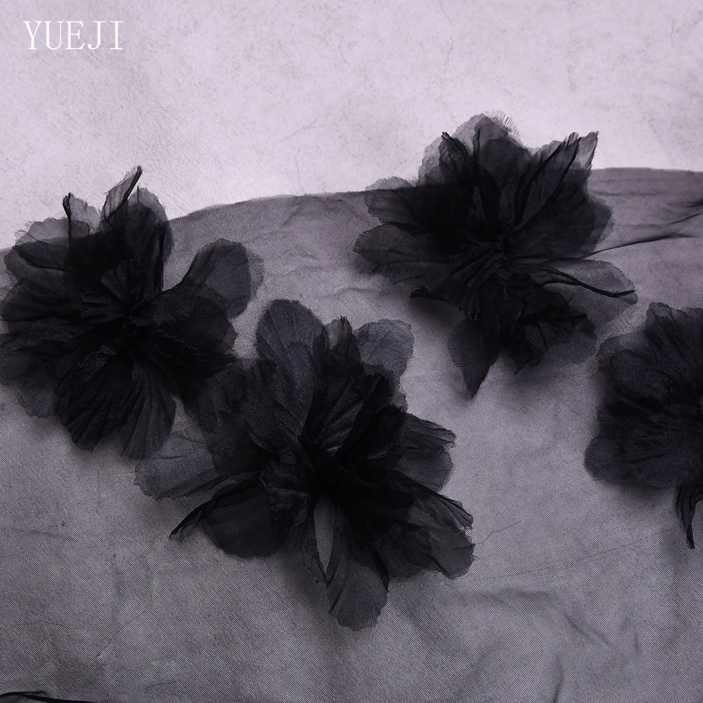 YUEJI-Nupcial Lace Flower Edge, Black Double Soft Veil, Acessórios para Festa de Casamento, Idéias Originais, Moda, 0204