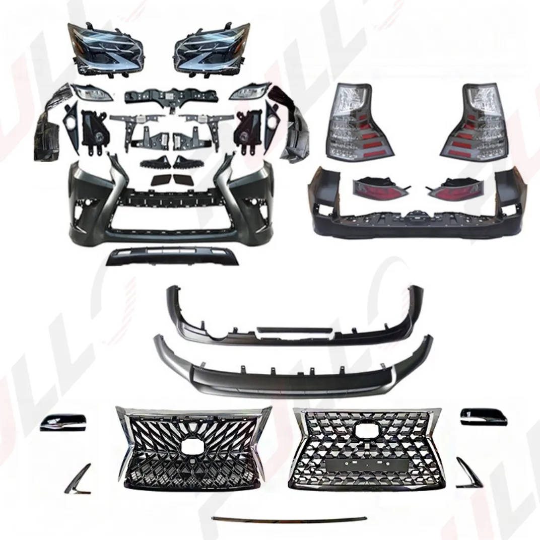 

Автомобильные аксессуары для Lexus GX460 2010-2019, обновление до 2020, включая решетку переднего и заднего бампера, автомобильные лампы, зеркальная крышка