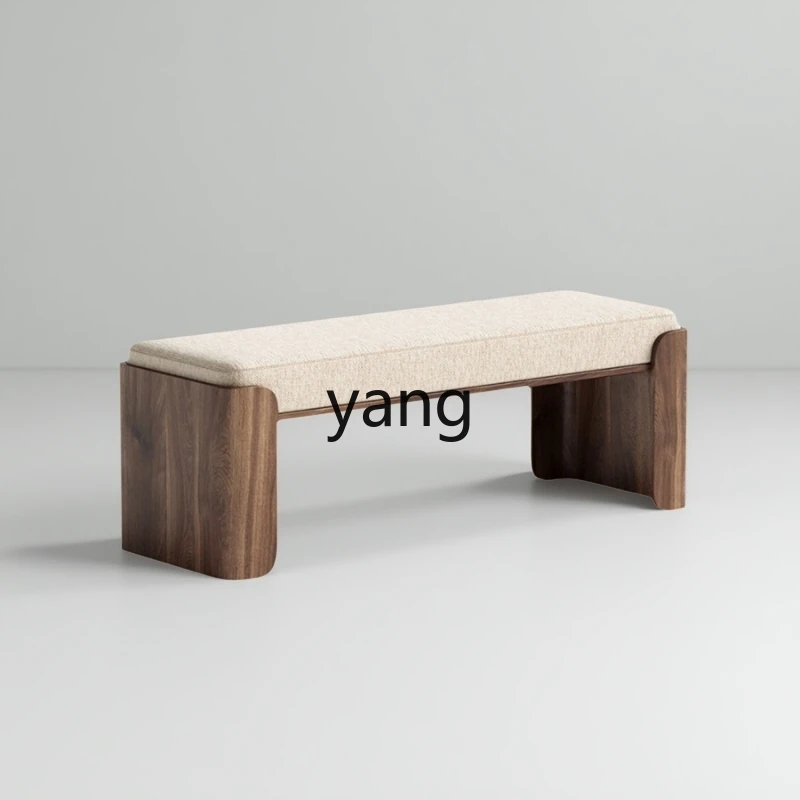 lmM simple solid wood fabric bench living room sofa stool bedroom antique style