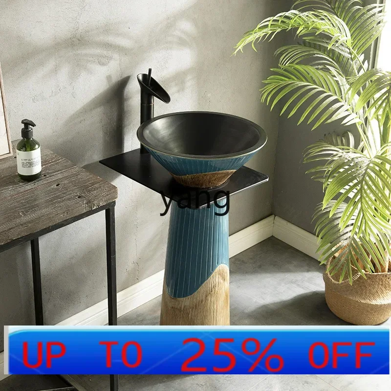 lmm villa balcony wash basin pillar basin vertical wash basin integrated floor outdoor courtyard