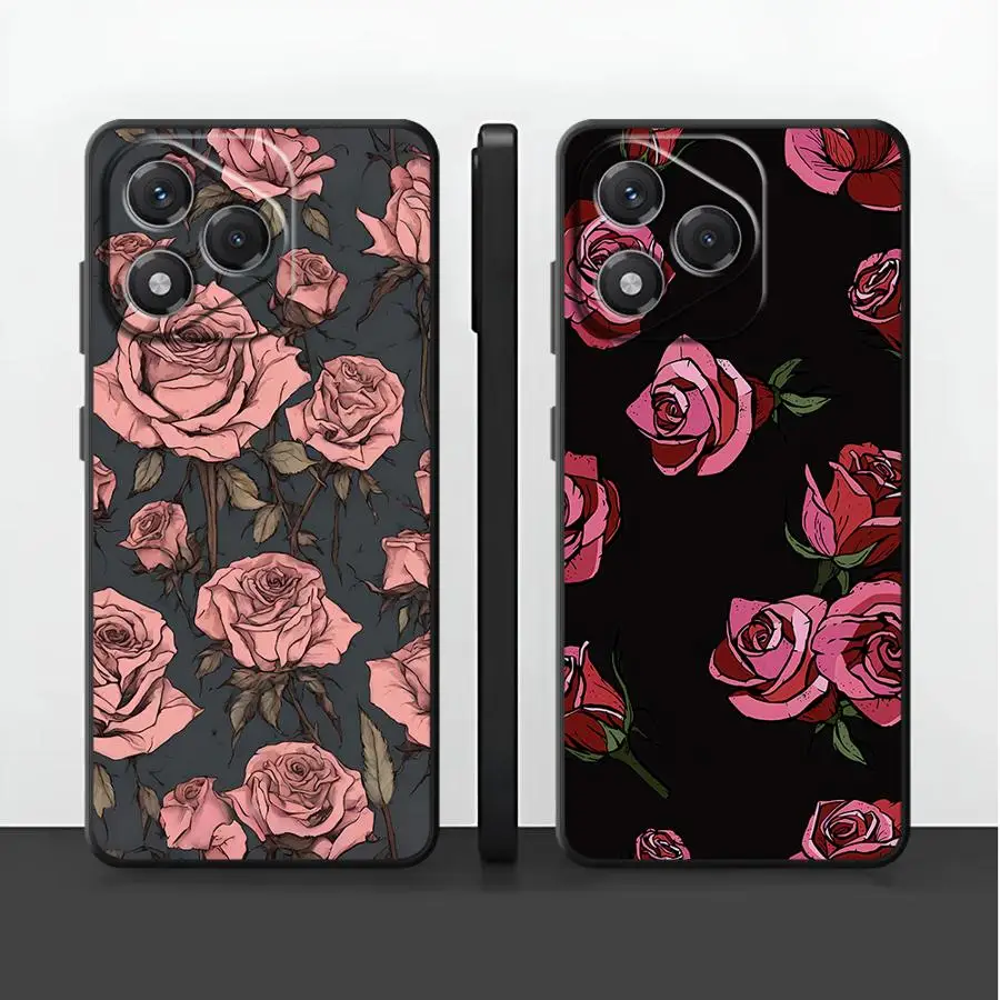 Vintage Rose Flower Funda Phone Cover Case for Huawei P20 Lite 2018 P Smart 2019 P20 P40 Lite P30 P20 Pro