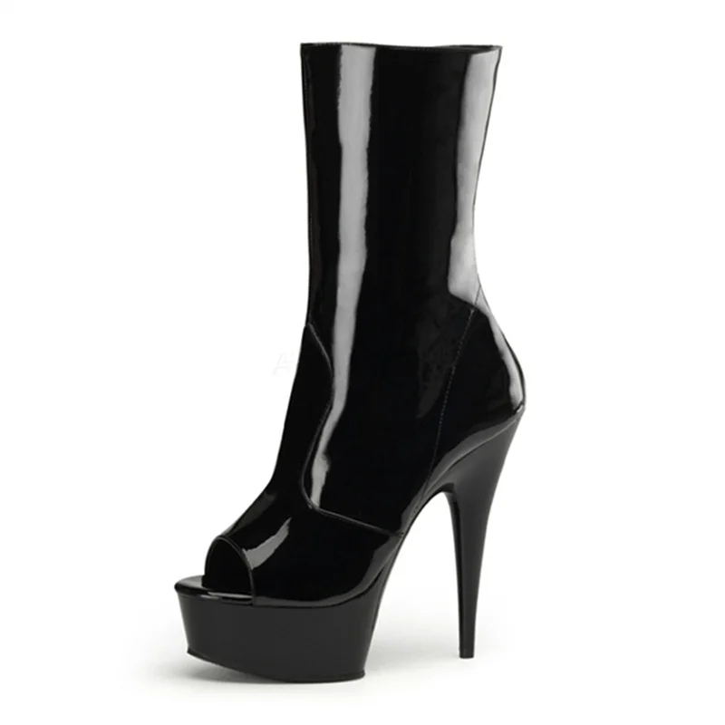 

​15CM Pleated Ankle Boots Black, Square Toe Platform Heels with Ruched Detail & Knotted Tie, Architectural Stiletto Pumps​