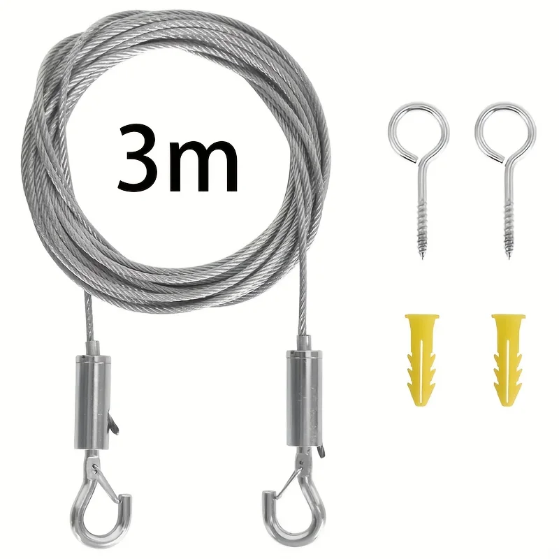 1 قطعة ، 3 متر/6 متر سلك حبل مجموعة ، 1.5 مللي متر ، سلك الستارة قضيب مجموعة ، متعددة الأغراض مجموعة الغسيل الستار الستارة الفولاذ المقاوم للصدأ حبل خيمة الغسيل