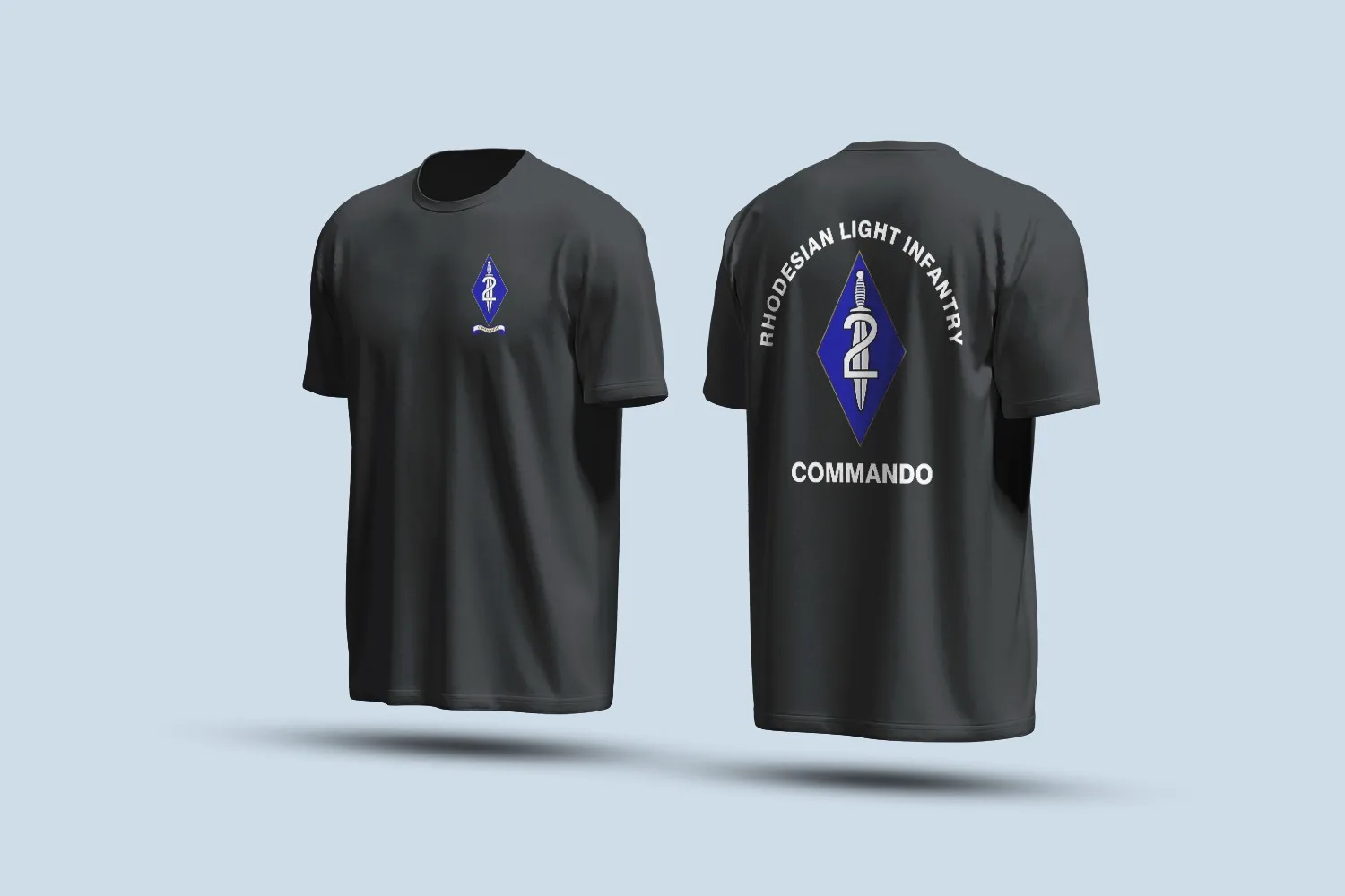 RLI Military Rhodesian Light Infantry 2 Commando T-Shirt Short Sleeve Casual Shirt