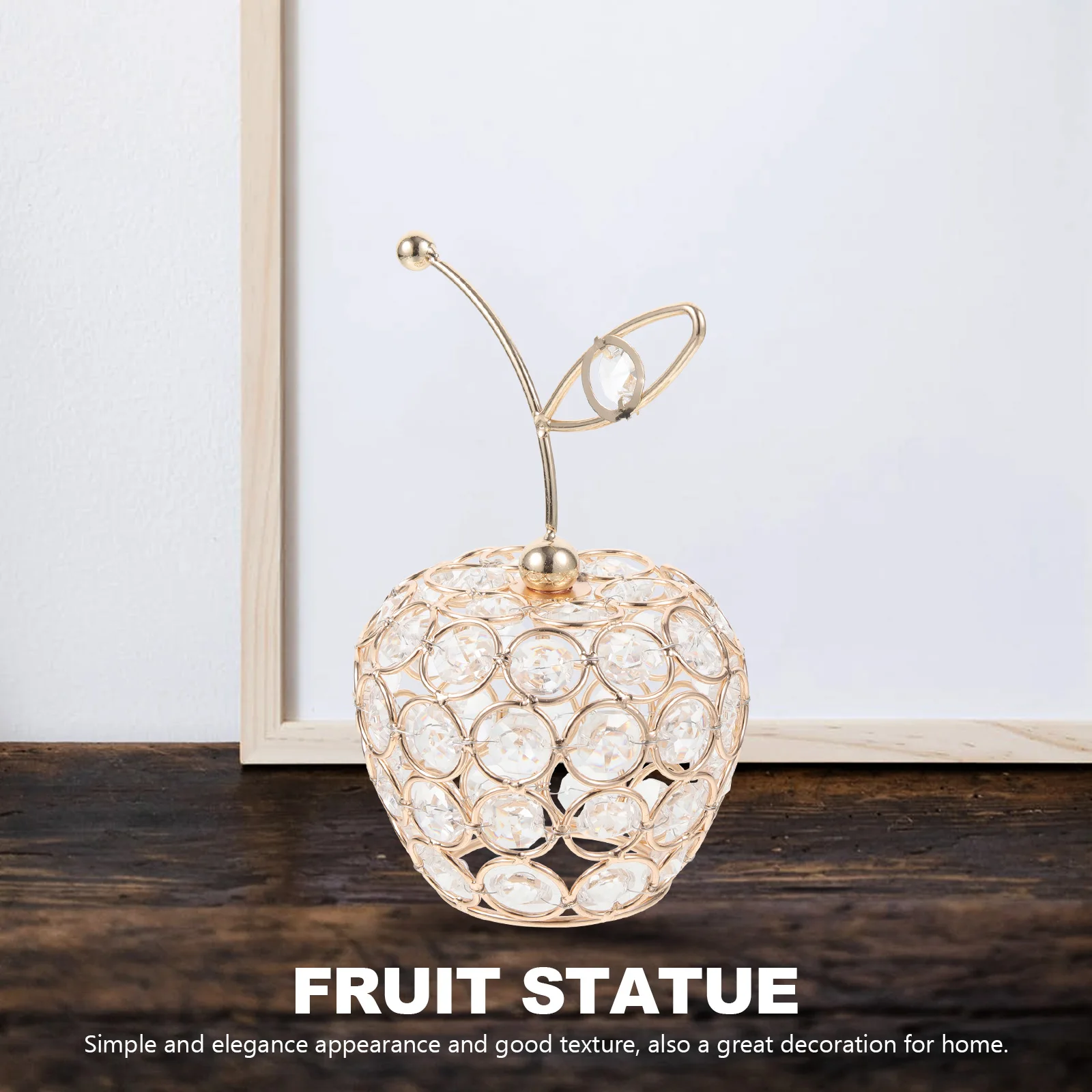 

Crystal Fruit Shape Decoration Simple Generous Design Iron Crystal Material Desktop Office Decor Fruit Statue