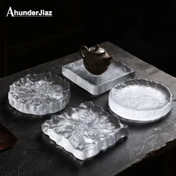 Ahundjiaz-Nordic Glass Jewelry Display Panel, Minimalist Ins Crystal Glass Coaster, Japanese Tea Sushi Plate, Home Decoratio