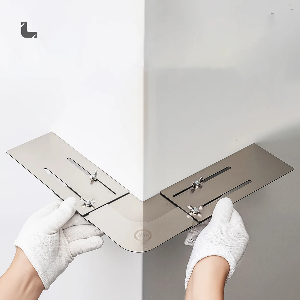 201 Stainless Steel High Hardness Multi-radian Yin and Yang Angle Integrated Scraper Set, Household Wall Putty Scraping Tool