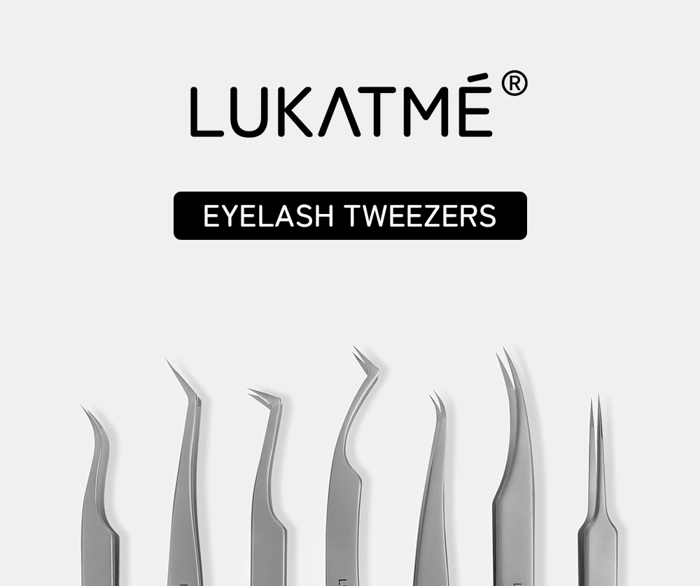 LUKATME 5 Stück Präzisionspinzetten aus Edelstahl mit Rutschfester Faserspitze, Professionelle Wimpernverlängerungspinzetten, Wimpern-Make-up-Werkzeuge – Detail 1