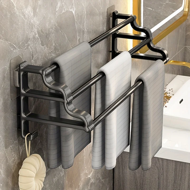 Bathroom Towel Rack - Rust-Resistant and Durable, Space-Saving Wall-Mounted  Rack with Ample  for Multiple Towels, Sturdy and Ad