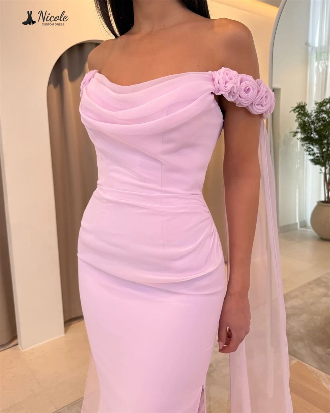 Nicole feito sob encomenda vestidos femininos elegantes para vestidos de festa de casamento mulher 2025 saia rabo de peixe vestido elegante luxo vela baile