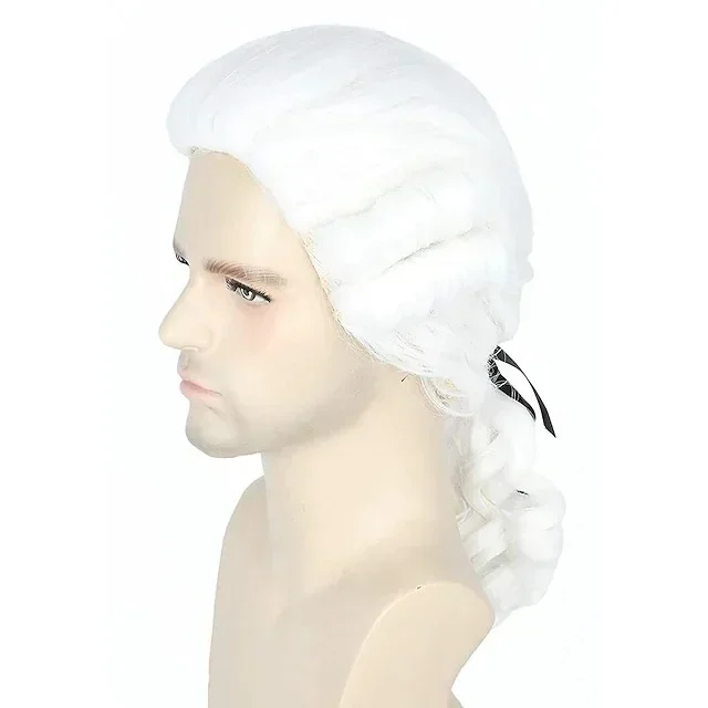 

Judge Lawyer Baroque Cosplay Curly Wig for Christmas Holiday Halloween Party Costume Props Horns Cosplay