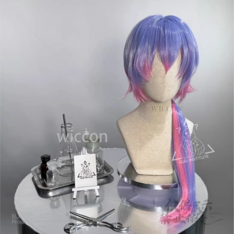 أزياء ميكو التأثيرية ميكو أرنب هول للرجال Ver وردي أزرق متدرج باروكات مقاومة للحرارة شعر صناعي لعب الأدوار في الهالوين