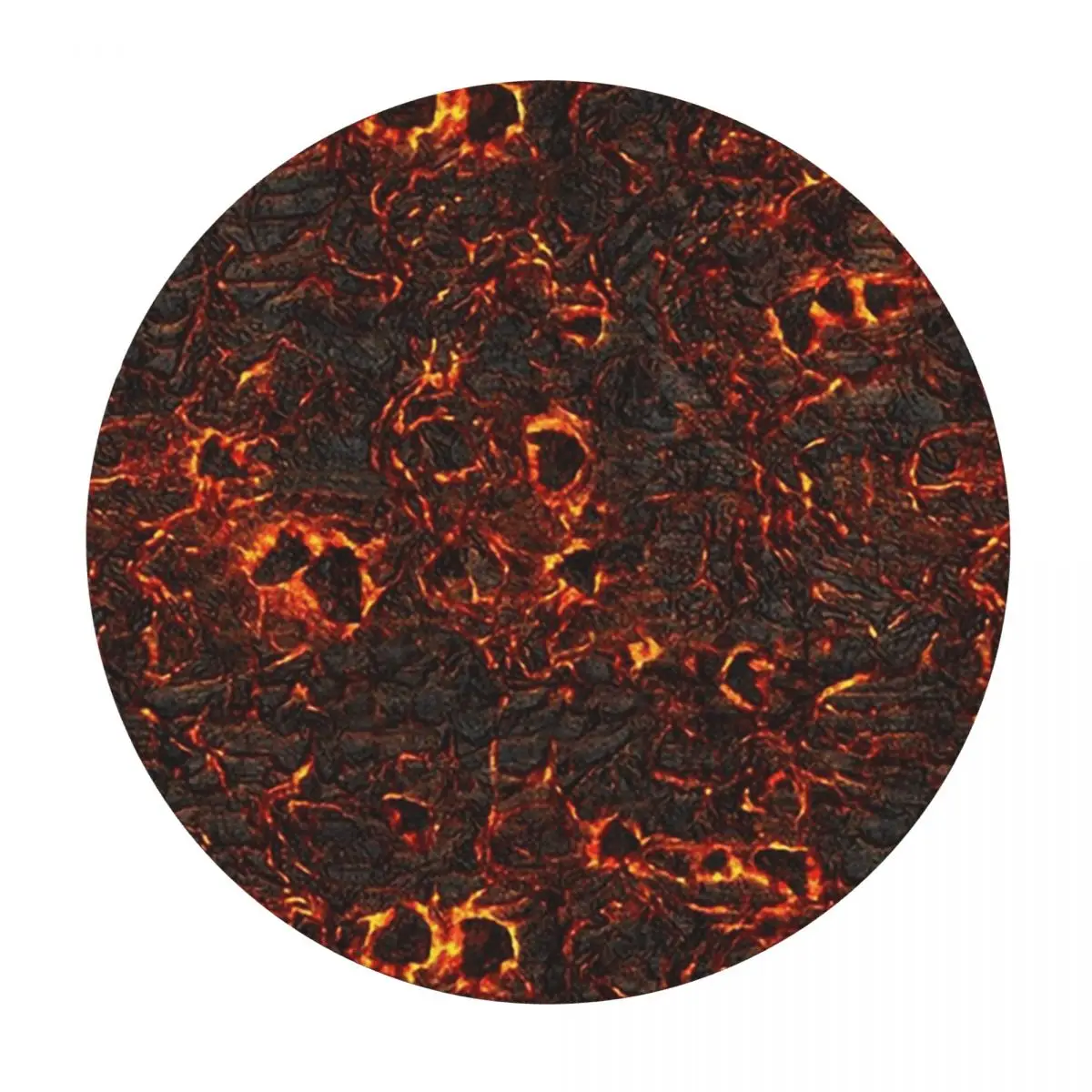 Magma Volcano Lava Fire Waterproof Round Tablecloth Oilproof Table Cloth for Kitchen Events Dining Table Cover