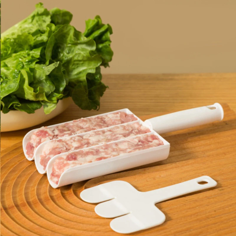 1Set Creative Kitchen Triple Meatball Maker Useful Meatball Maker Machine Fish Ball Set DIY HomeCooking Tool Kitchen Accessories