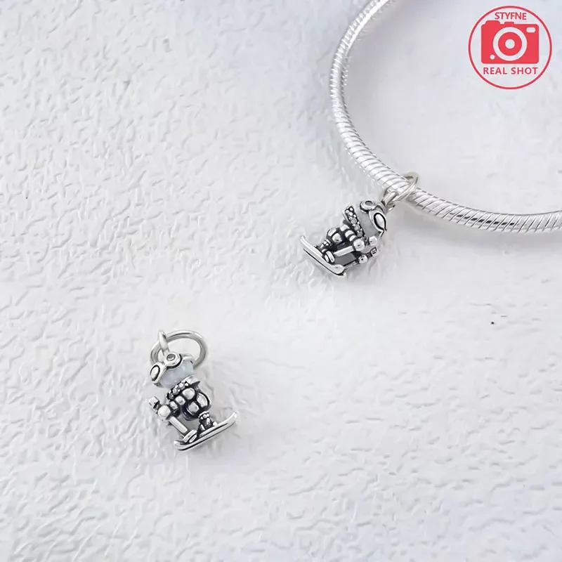 Travel Hobbies 2025 Beads 925 Sterling Silver Skier Dangle Charm for Women's Jewelry DIY Pulseras Gift Official-website