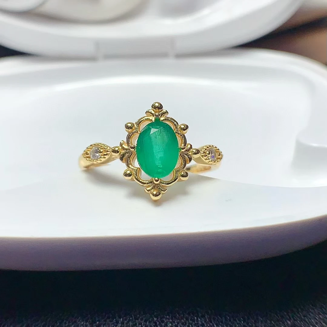 

CoLife Jewelry Classic Emerald Ring for Engagement 5mm *7mm Natural I Grade Emerald Wedding Ring Gift for Women