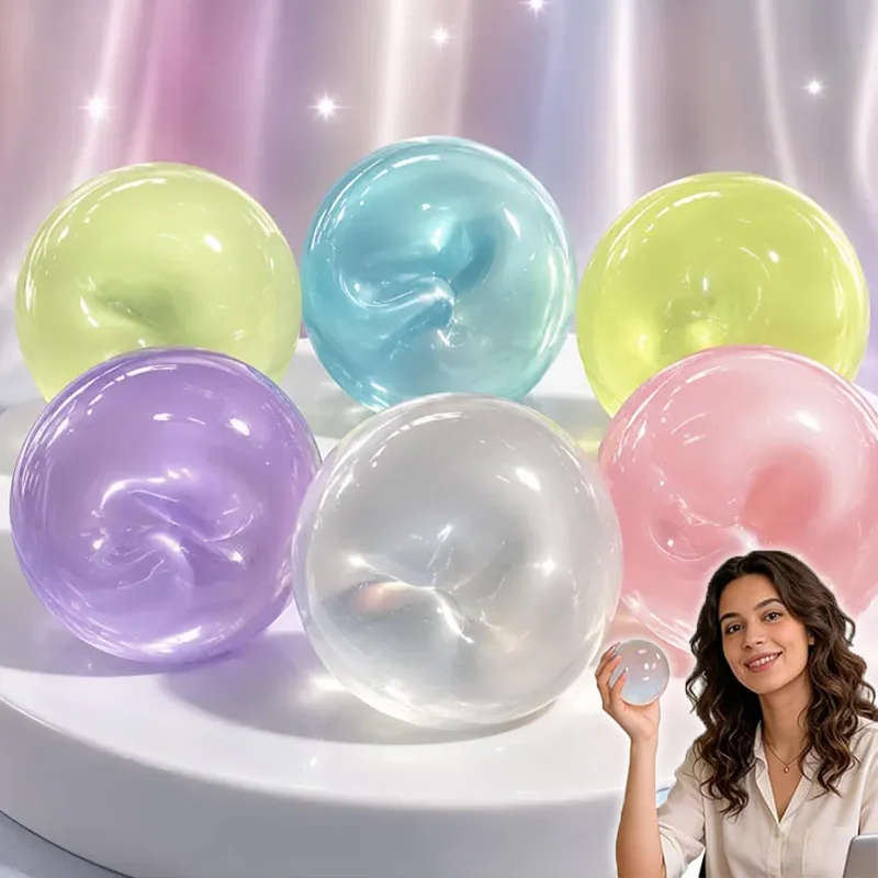 Handmade Coconut Oil Slow Rising Squishy Ball Clear Jelly Sensory Fidget Jelly Stress Relief Ball Soft Squeeze Ball for Adults ﻿