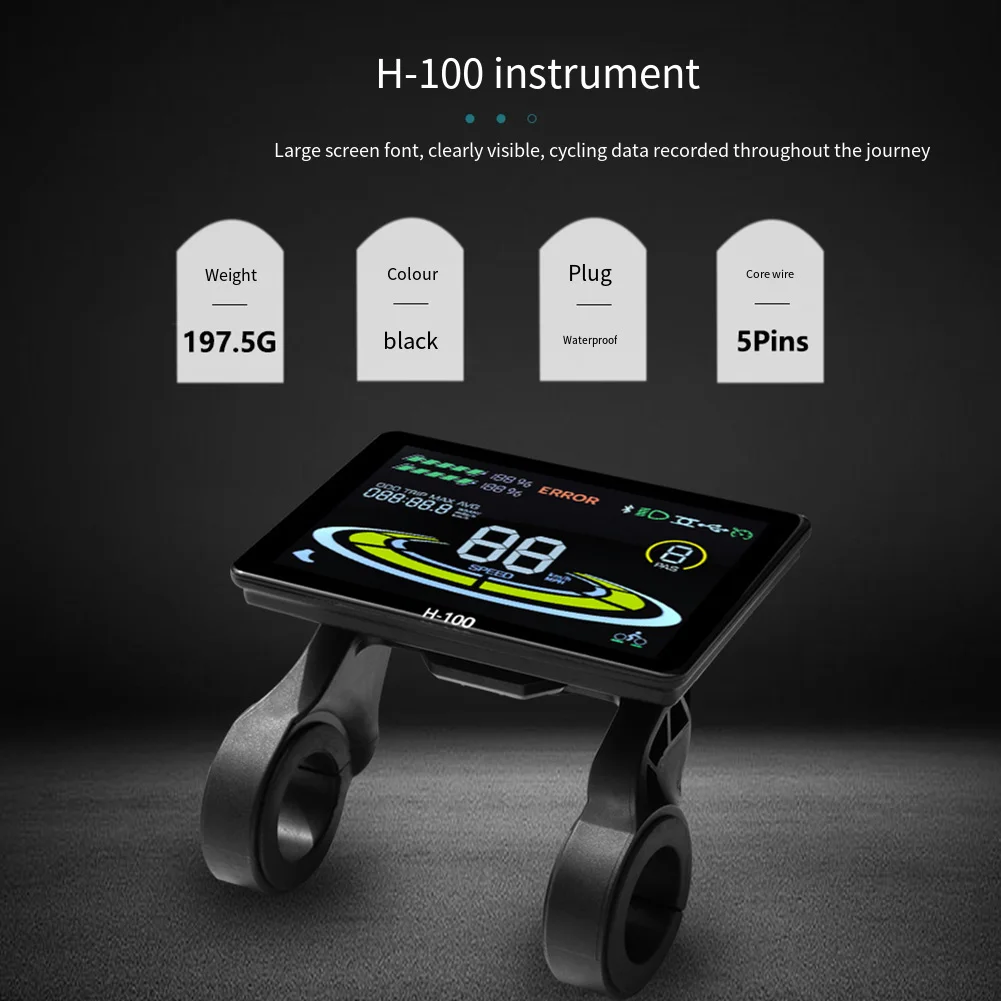 

For E-bike Modification H-100 Monitor Waterproof Display Screen Bicycle Repair Tool E-bike Display 5-pin Waterproof Connector