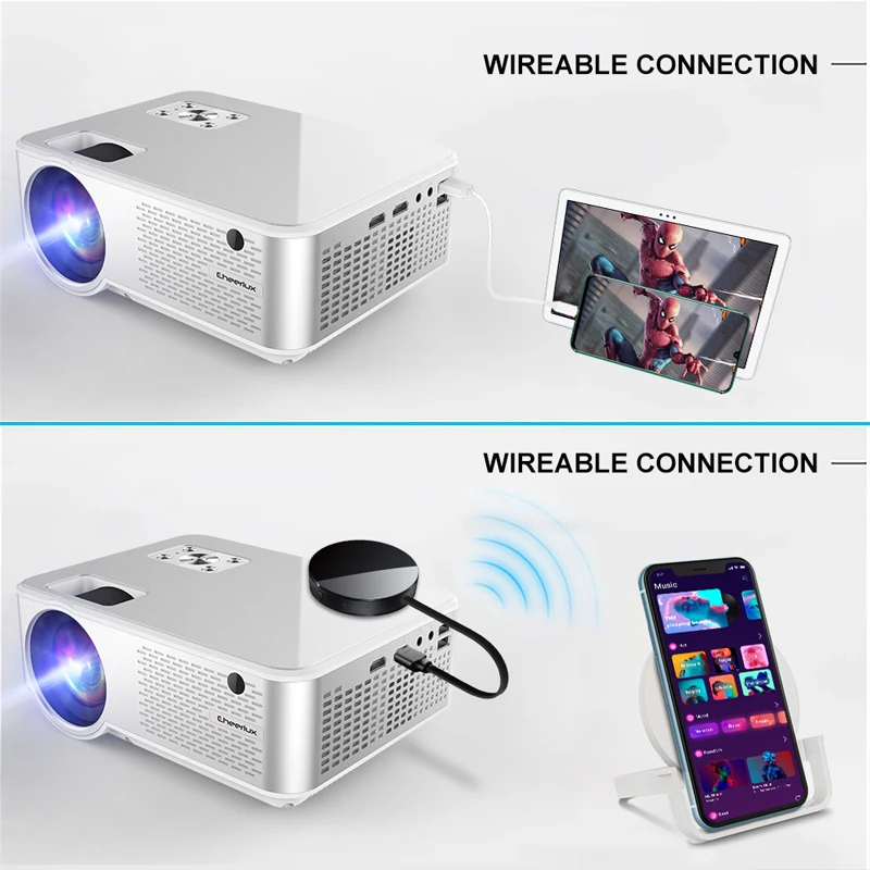 C9 WIFI Projector Mini portable Projector Video Beamer Screen Mirroring WIFI DISPLAY HD LED VIDEO HD Projectors