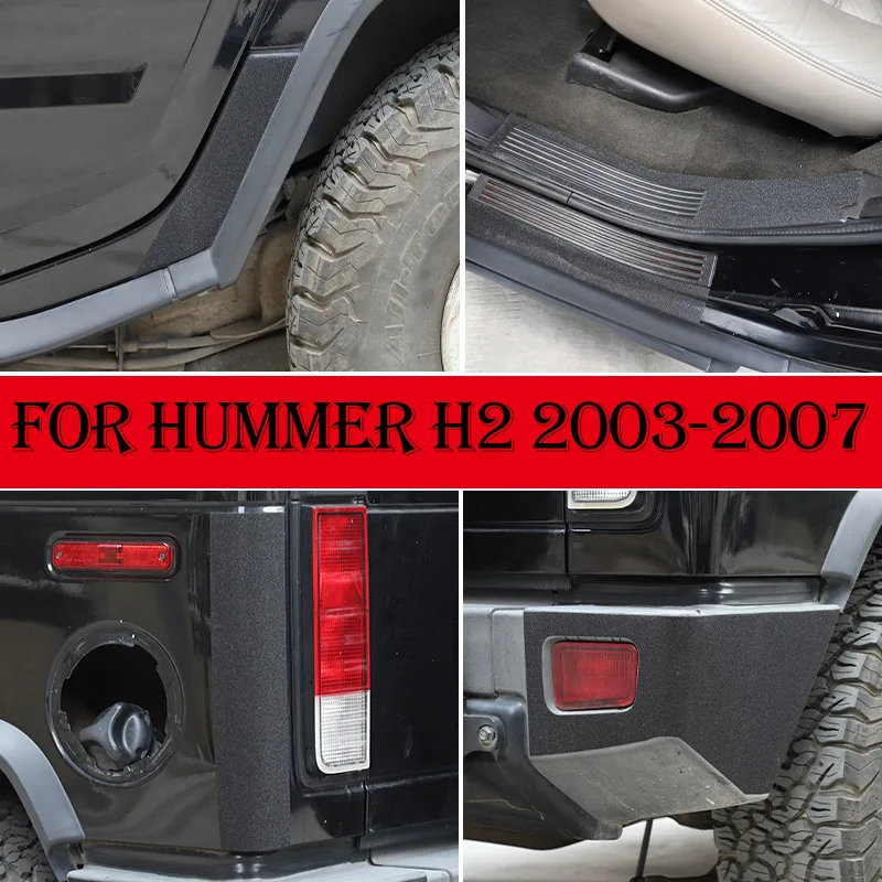 

For Hummer H2 2003-2007 PVC Sandpaper Car Rear Wheel Scratch Resistant Sticker Rear Fog Lamp Sill Strip Sticker Car Accessories