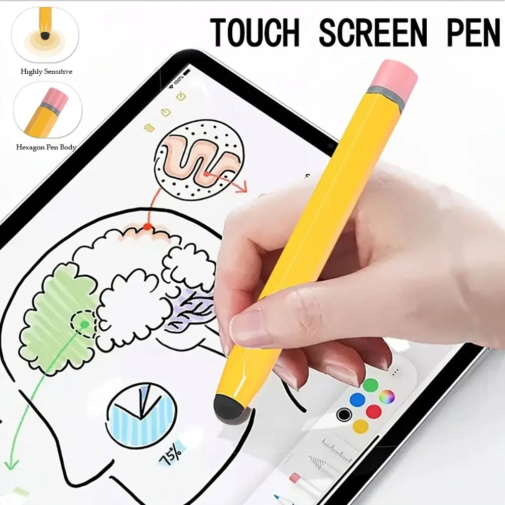 Universal Kids Stylus Pen Rubber Tip High Precision Touch Screen Pen Silicone Multifunctional for iOS/Android