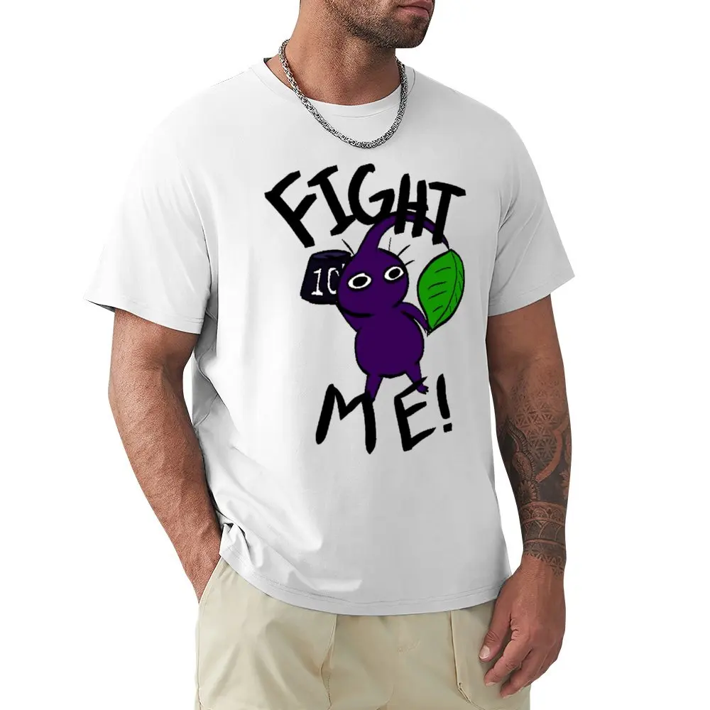 Fight Me (Purple Pikmin) Essential for S T-shirt Harajuku Move  Geek T-shirts Creative Fitness Eur Size