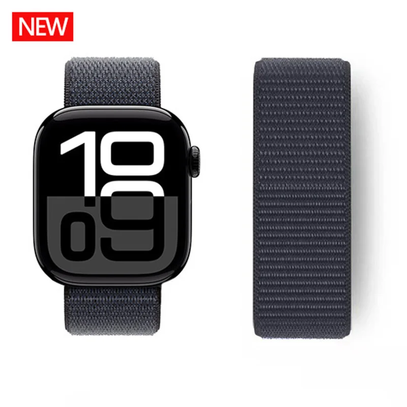 Nylon loop Correa For Apple Watch Band 45mm 44mm 46mm 40mm 49mm 41mm 42mm 38 Bracelet iWatch Series 6 Se 7 8 9 10 ultra 2 straps