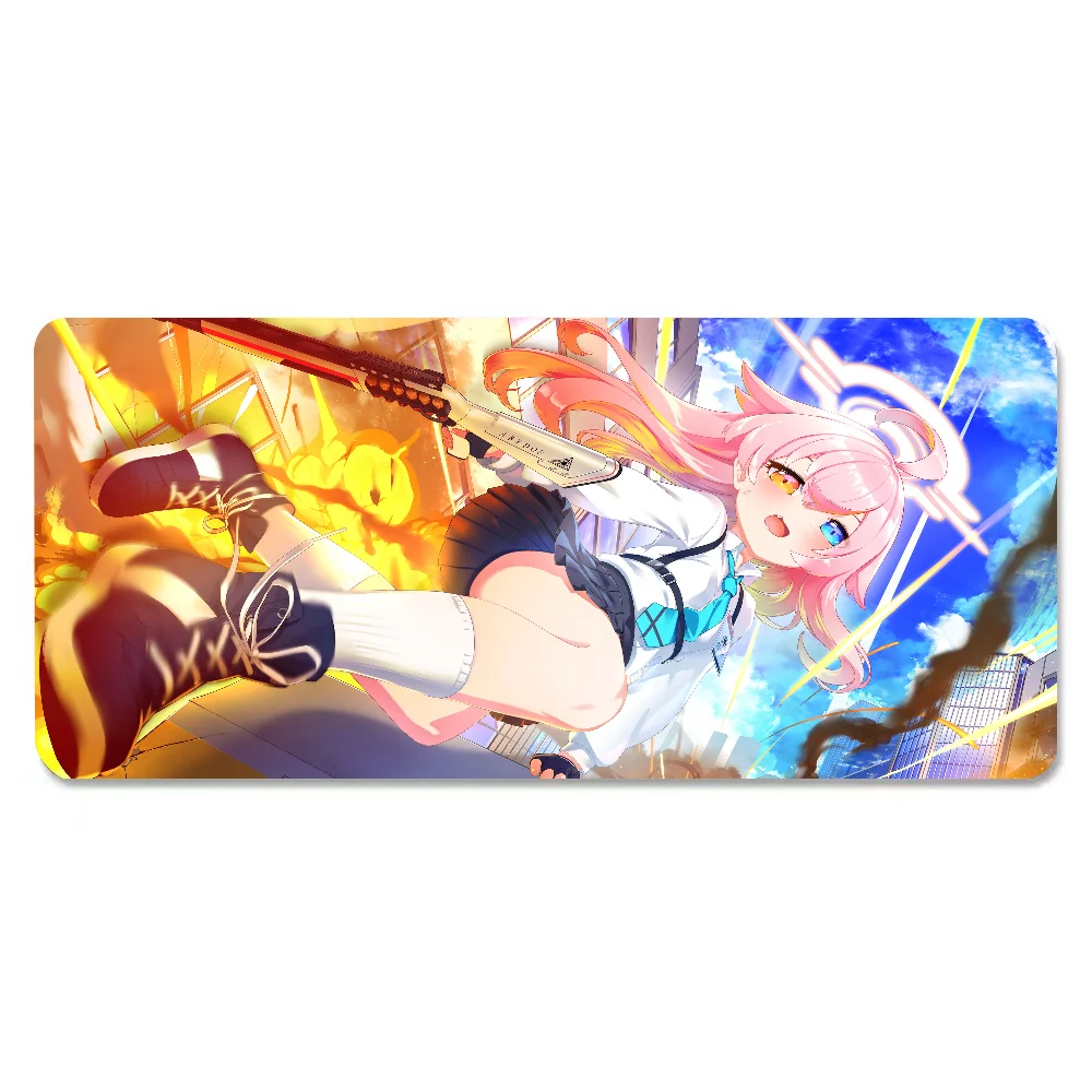 B-Blue A-Archive T-Tsukatsuki Rio Mousepad Large Anti-Slip Mouse Pad Stitched Edges Mat Durable Desk Laptop Gaming Keyboard Pad