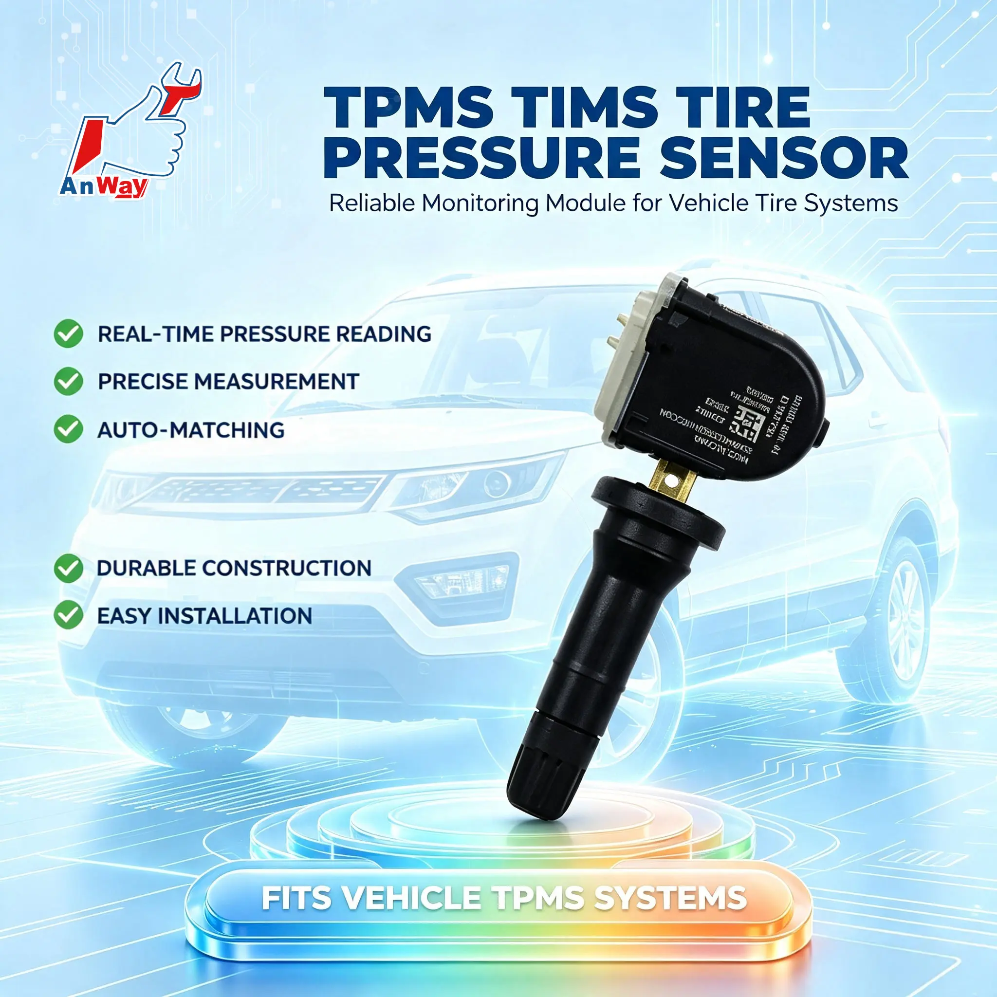 Custom Fit Car Tire Pressure Sensor For Changan Oshan  Kaicene CX70 / CX70T Kaicene Replacement TPMS Sensor Tire Monitor System