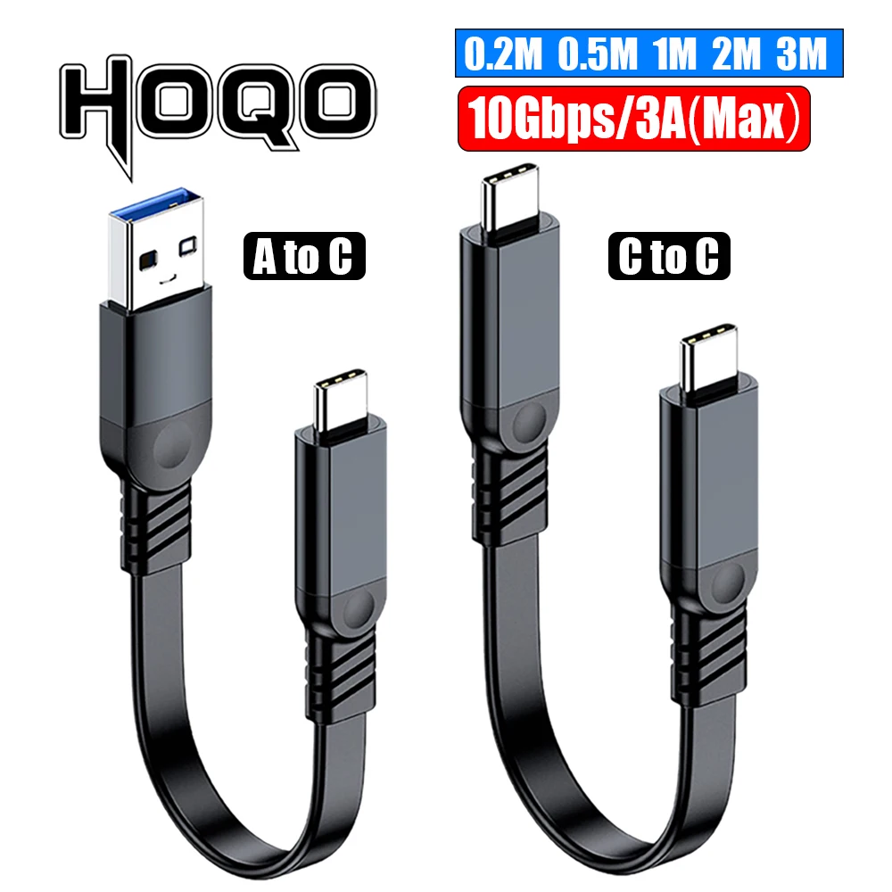 FPC USB C Flat 1M 20CM 15CM USB to Type C Short Cable USB A to USB-C 4A Fast Charging Data Cable for Smart Phone Pad Camera