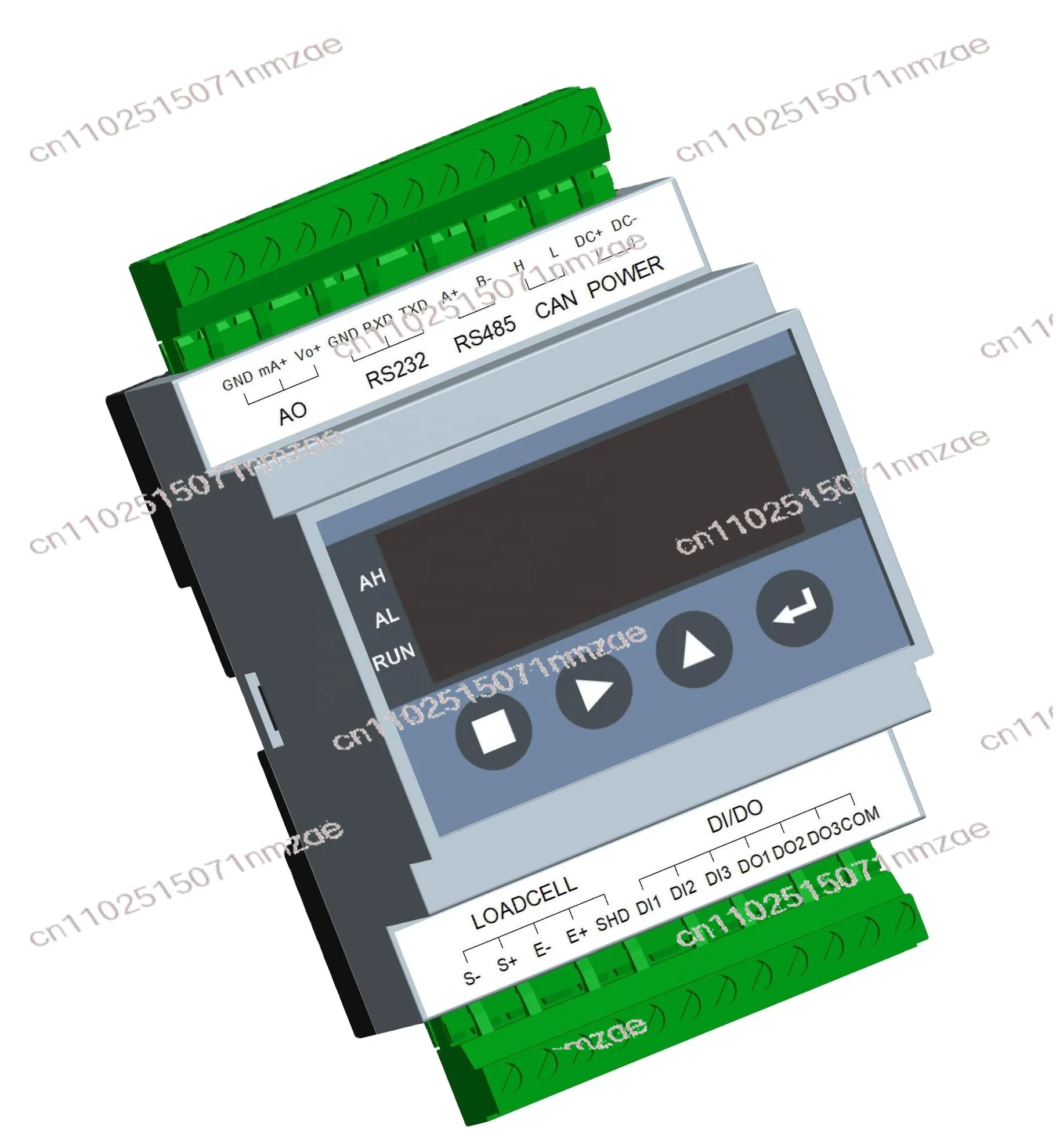 Rail-Mounted Load Cell Amplifier with RS485 Modbus RTU Industrial Weighing Signal Transmitter