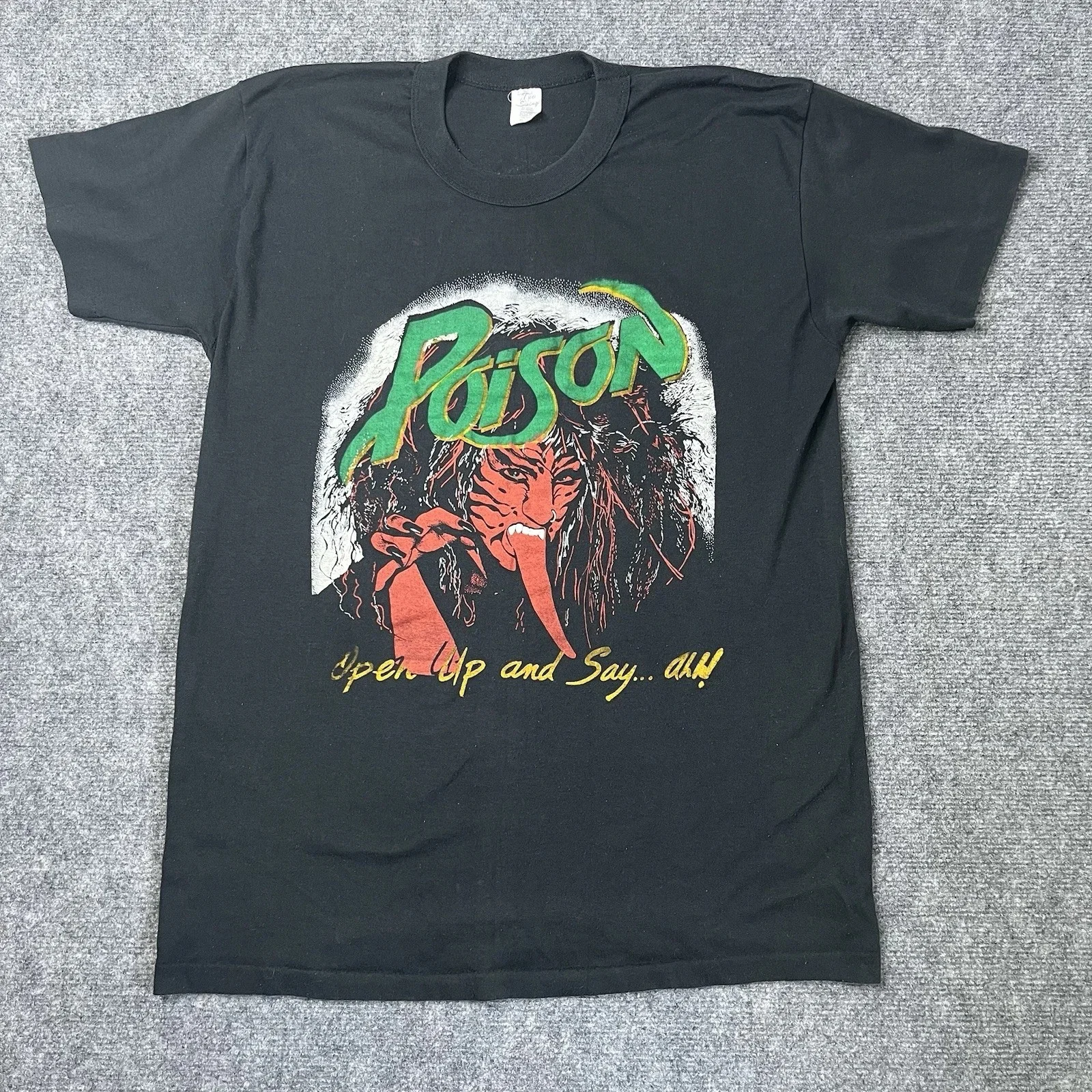 Vtg 1988 Poison World Tour T-shirt 1980s Concert Band Tee Single Stitch Rock Unisex Men Women Summer Crew Neck Cotton Tee