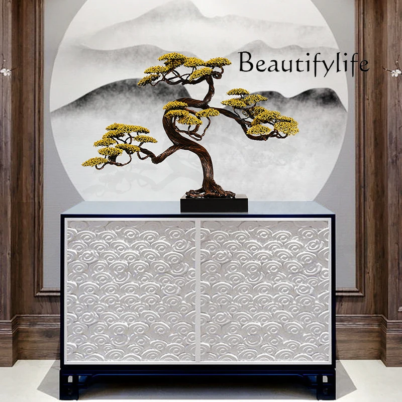 New Chinese Style Hallway Lucky Welcome Pine Large Floor Sculpture Artwork Decoration Soft Decoration