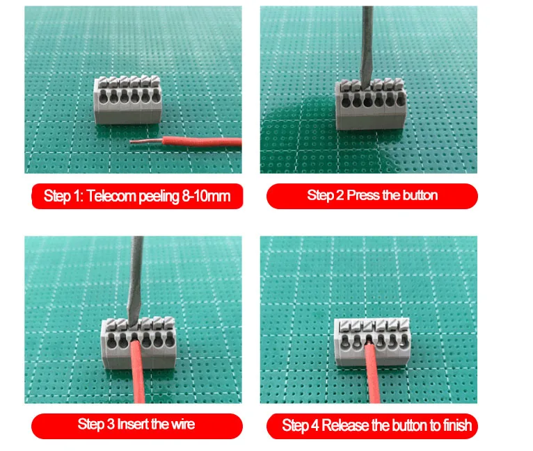 PCB 용수철 터미널 블록, 3.5mm 피치, 2P ~ 12P, KF250, DG250