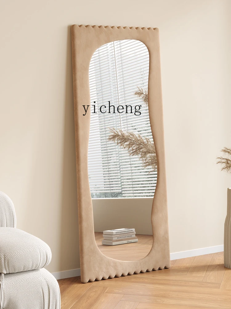 Zc Full-Body Mirror Home Living Room Bedroom Dressing Mirror Creative Flannel Fitting Mirror