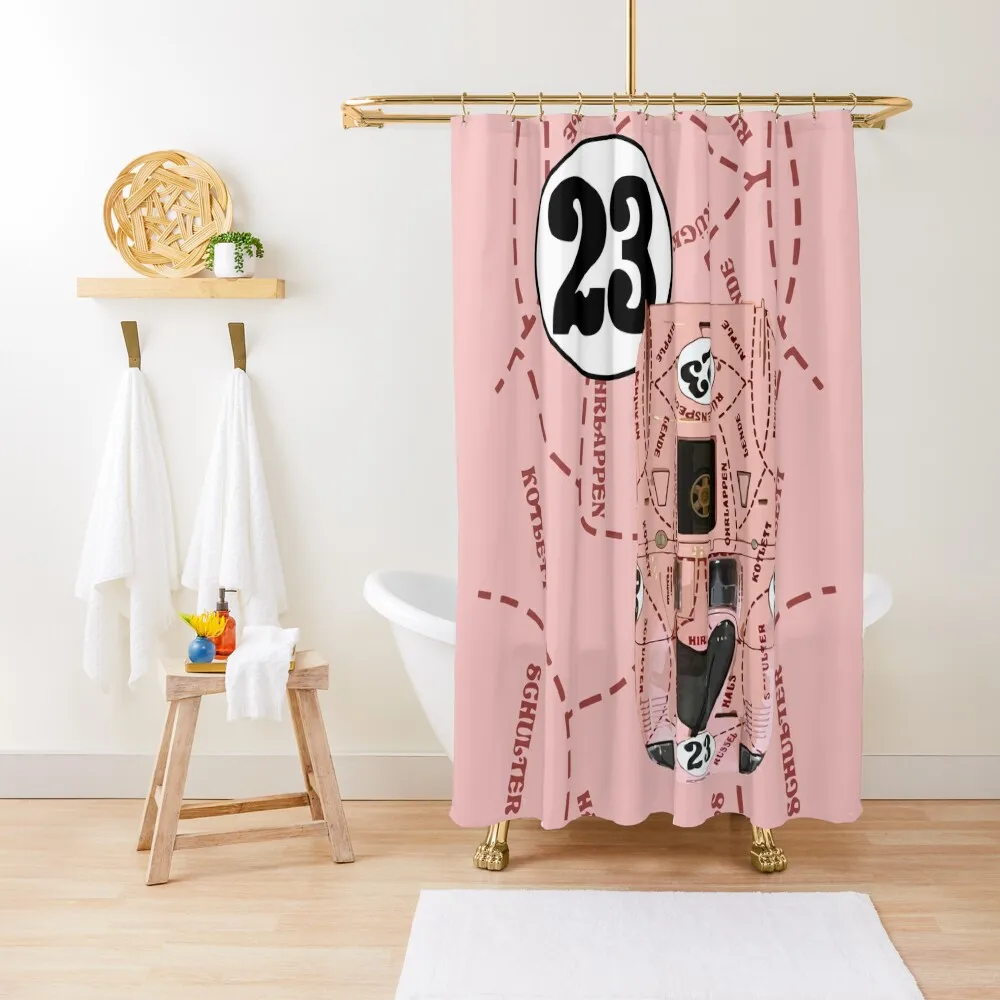 

917 Pink Pig 1971 Classic Racing Livery Shower Curtain Luxury Bathroom For Bathrooms Curtain