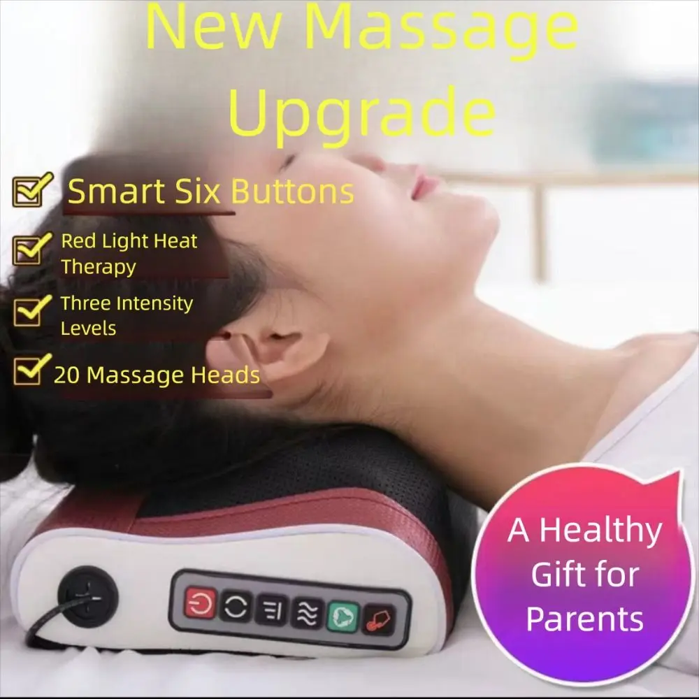 

Deep Massage Electric Neck Massager Multifunctional Usage Breathable Electric Massage Pillow Adjustable 8 Massage Heads